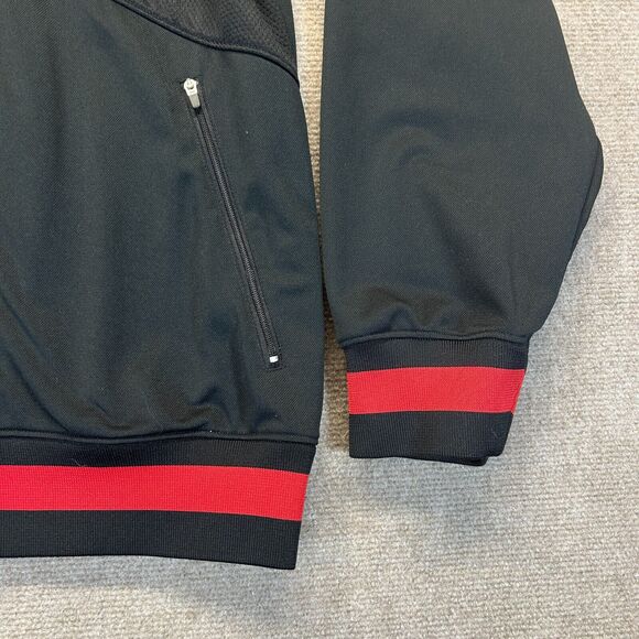 Jordan Nike Dri-Fit Jacket Men's Large Full Zip Mock Track Warm-up Black Bred - Picture 4 of 15